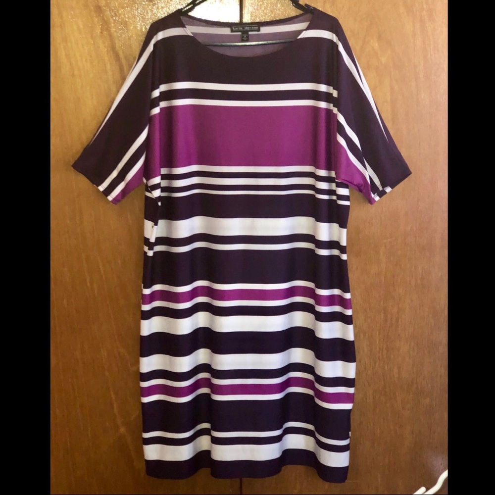 Purple and White Stripe Dress